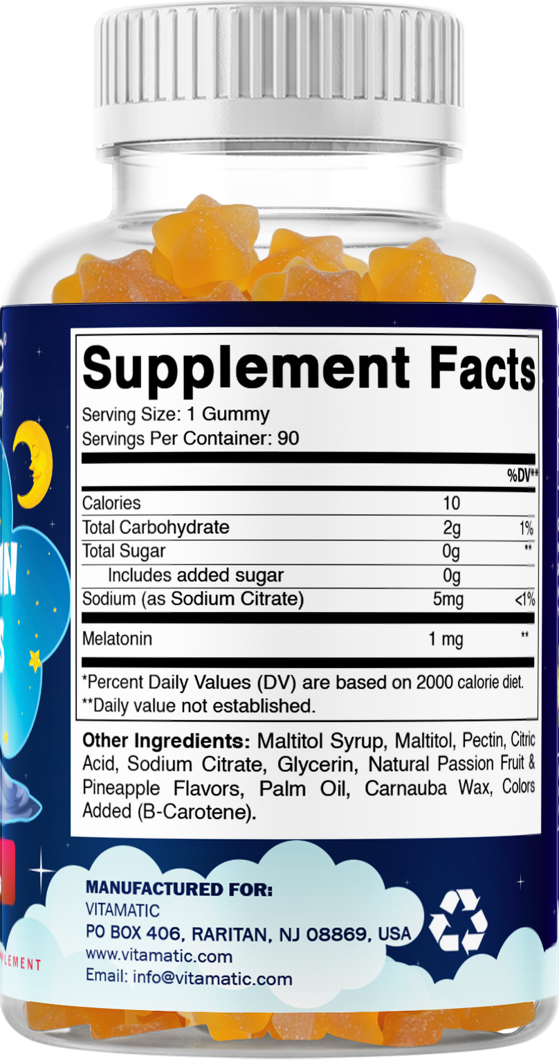 Vitamatic Sugar Free Kids Melatonin 1mg, 90 Gummies