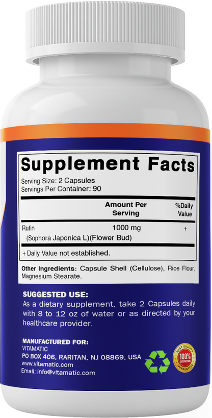 Rutin 1000mg Per Serving Supplement, 180 Capsules