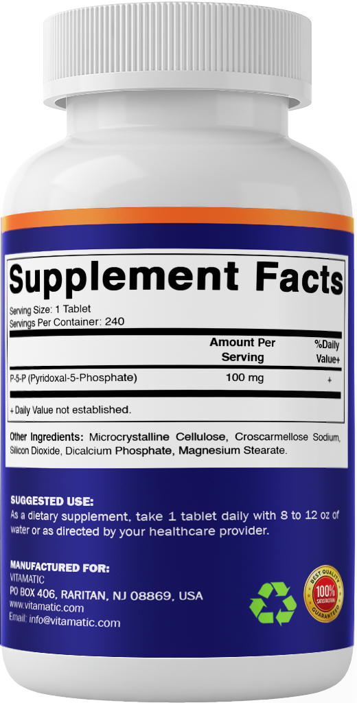 P5P 100mg Pyridoxal-5-Phosphate, 240 Capsules