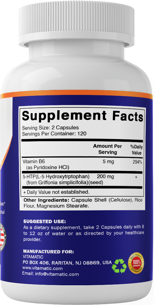 5-HTP + Vitamin B6, 240 Capsules