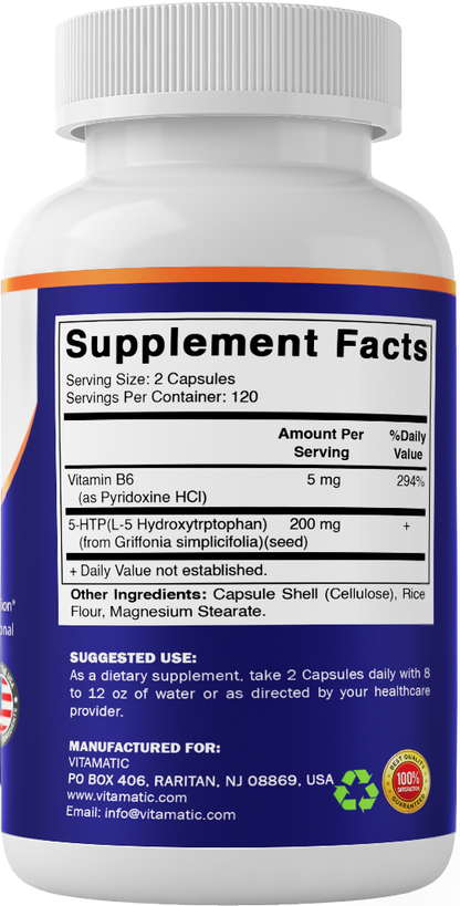 5-HTP + Vitamin B6, 240 Capsules