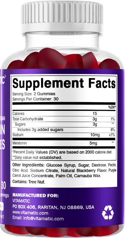Vitamatic Melatonin 5mg Vegan Gummies, 60 Gummies