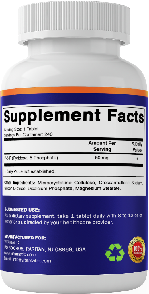 P5P 50mg Pyridoxal-5-Phosphate, 240 Capsules