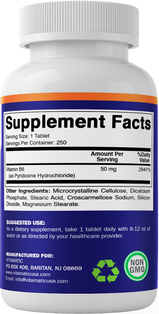 Vitamin B6 50 mg - 250 Tablets