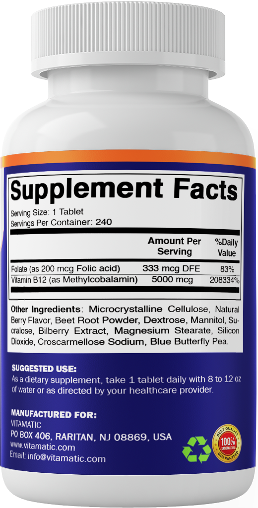Methyl B12 5000 mcg Fast Dissolve, 240 Tablets