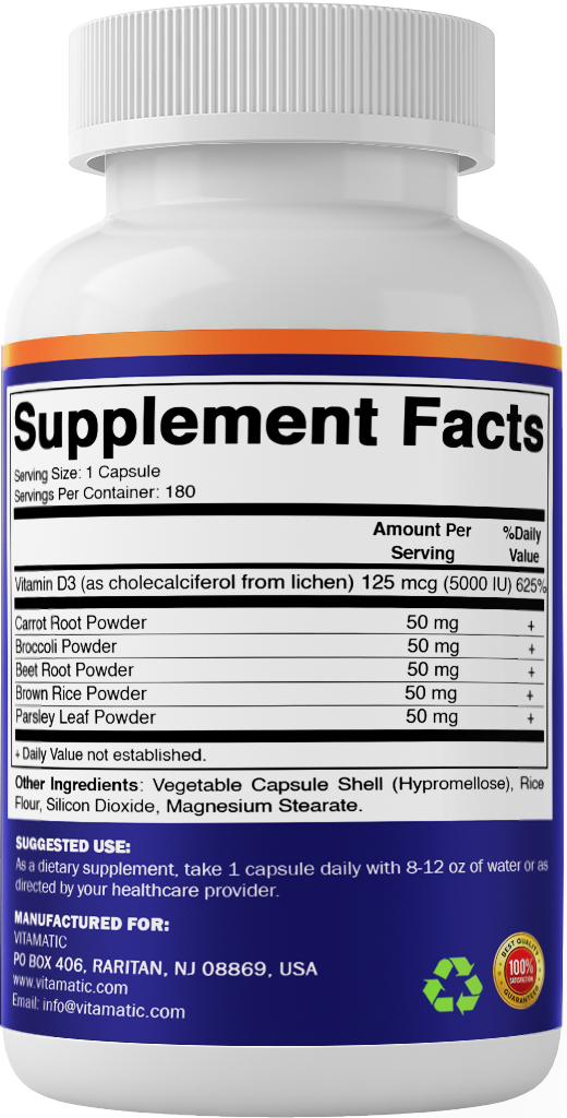 Vegan Vitamin D3 5000 IU from Lichen Capsules