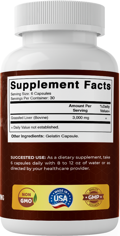 Vitamatic Grass Fed Beef Liver - 180 Capsules