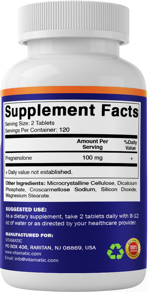 Pregnenolone 100 mg per Serving Tablets