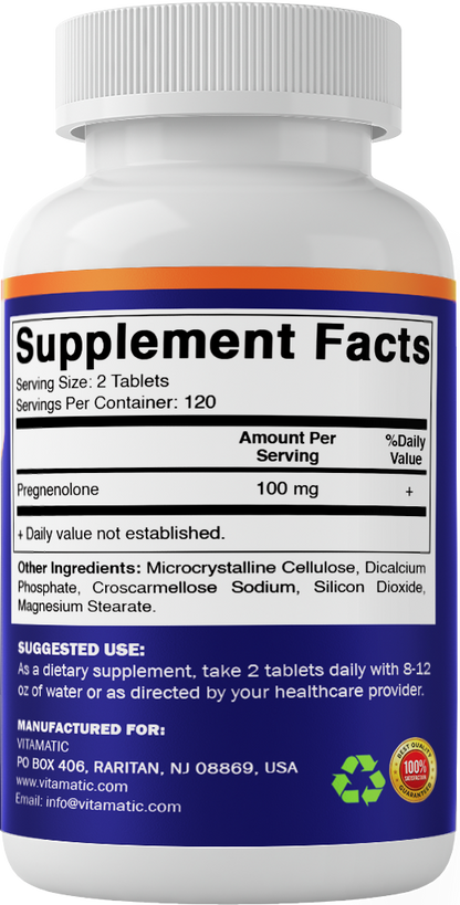 Pregnenolone 100 mg per Serving Tablets