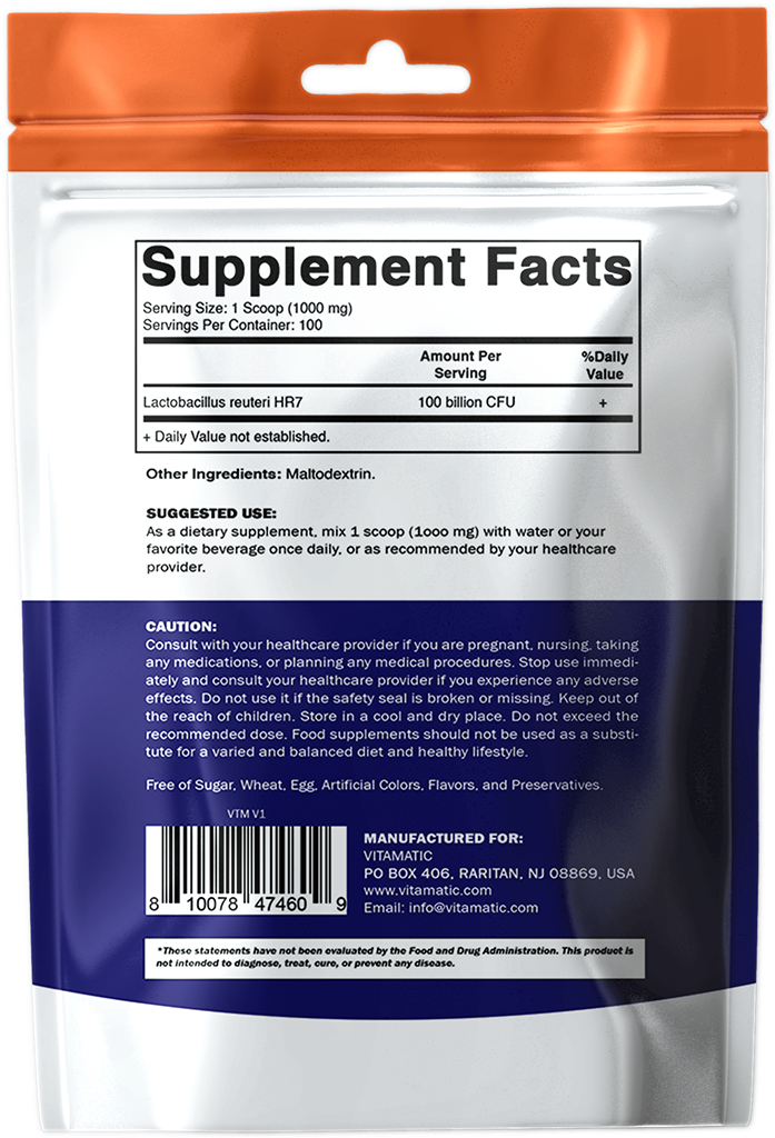 Vitamatic Lactobacillus Reuteri Probiotic Powder, 100g Pouch