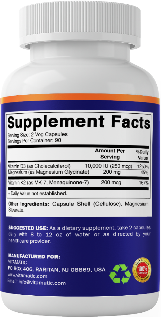 Magnesium Glycinate D3 & K2 Capsules