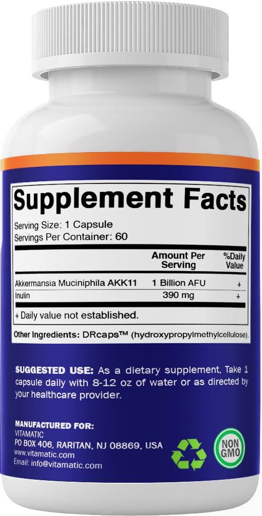 Vitamatic Akkermansia Muciniphila Gut Health, 60 DR Capsules
