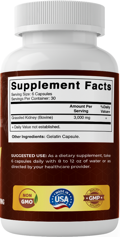 Vitamatic Grass Fed Beef Kidney with Liver - 180 Capsules