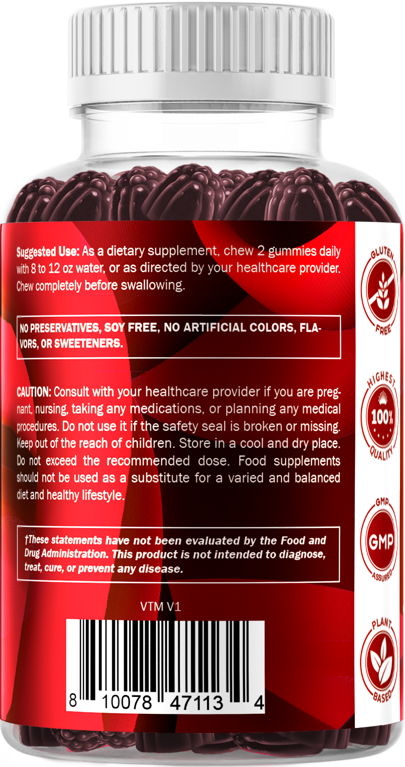 Vitamatic Vegan Tart Cherry + Celery Seed, 60 Gummies