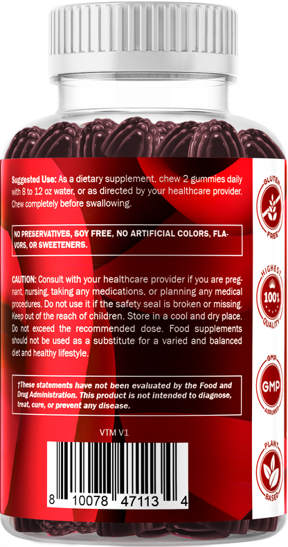 Vitamatic Vegan Tart Cherry + Celery Seed, 60 Gummies