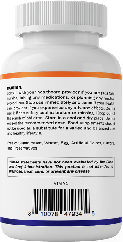 Vitamatic Caffeine Pills 200mg, 500 Vegetarian Tablets