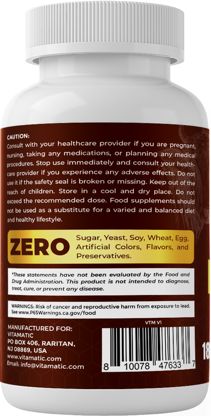 Vitamatic Grass-Fed Beef Kidney + Liver, 180 Capsules
