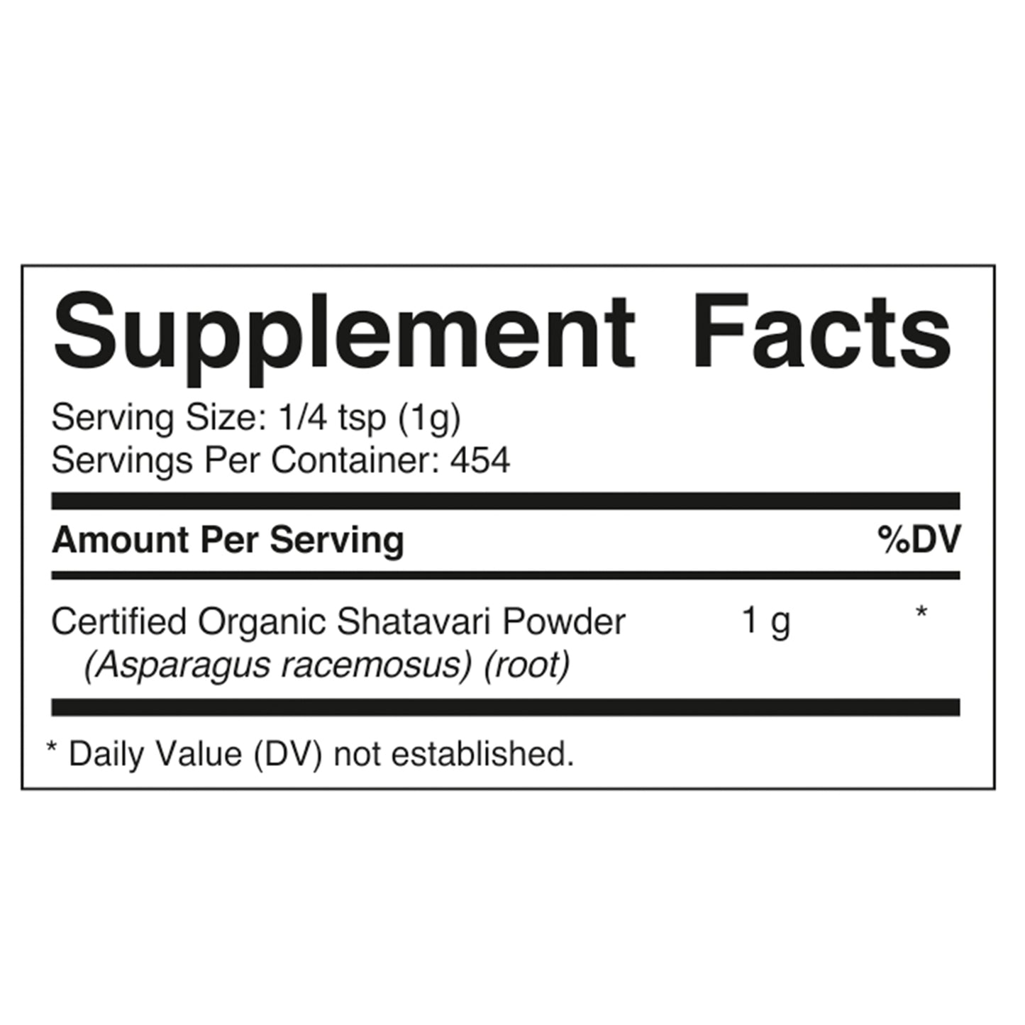 Vitamatic Certified USDA Organic Shatavari Powder 1 Pound (16 Ounce)