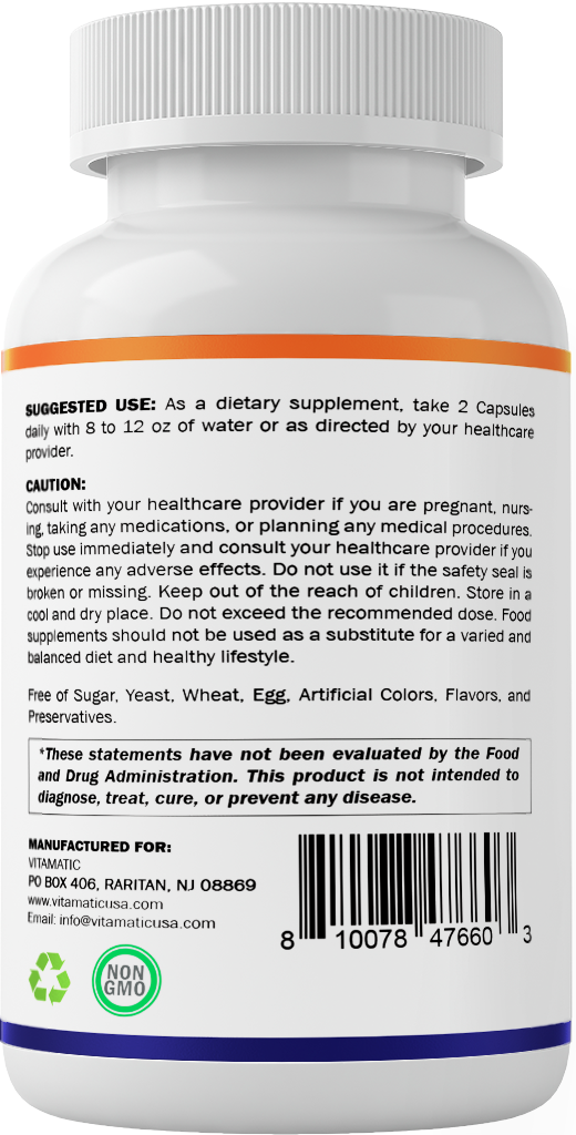 Tinnitus Relief Support - 120 Veggie Capsules - 1200 mg Per Serving