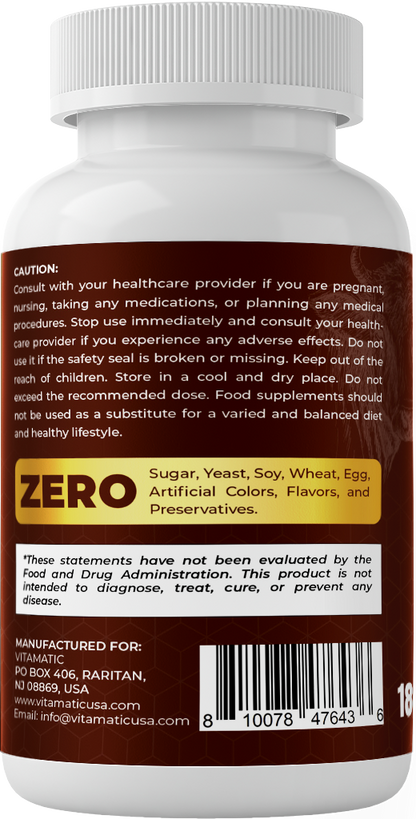 Vitamatic Grass Fed Beef Brain with Liver - 180 Capsules