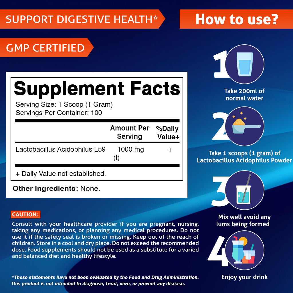 Lactobacillus Acidophilus 100 Billion per gram