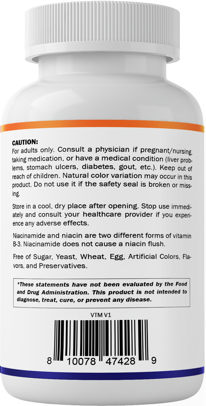 Vitamatic Niacinamide 500mg Vitamin B3, 240 Tablets
