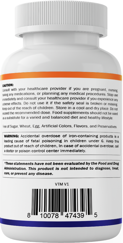 Vitamatic Ferrous Sulphate + Vitamin C, 250 Tablets