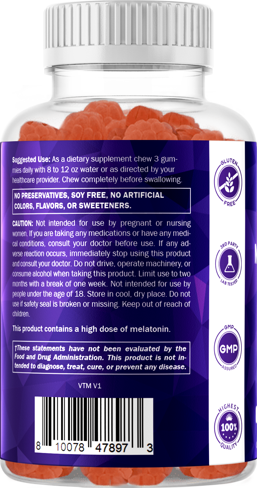 Vitamatic Melatonin 30mg with Magnesium 200mg Gummies