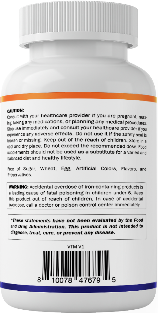 Vegan Iron + Vitamin C, B6, B12 & Folate Capsules