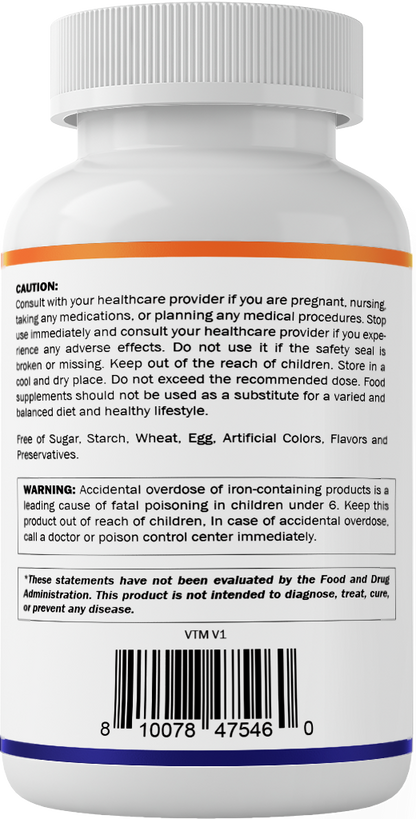 Vitamatic Ferrous Gluconate 324mg + Vitamin C, 250 Tablets