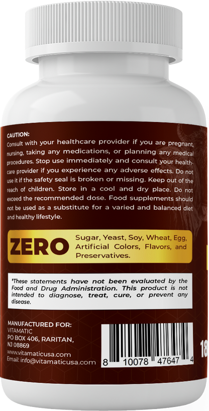 Vitamatic Grass-Fed Beef Intestines + Tripe/Stomach 180 Capsules – Freeze-Dried, Non-GMO, Bovine Liver Supplement – Pasture-Raised, Glandular-Based Formula