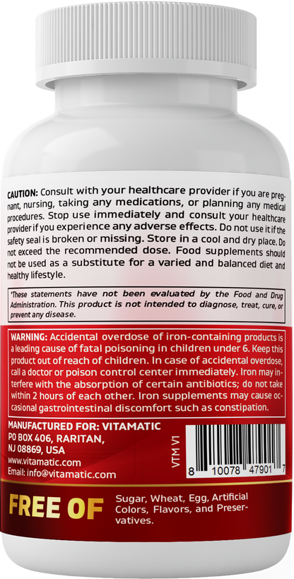 Vitamatic Slow Release Iron Complex, 120 Enteric Coated Tablets