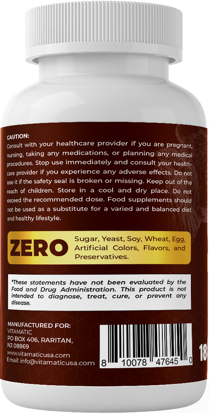 Vitamatic Grass-Fed Beef Gallblader with Bile & Liver 180 Capsules