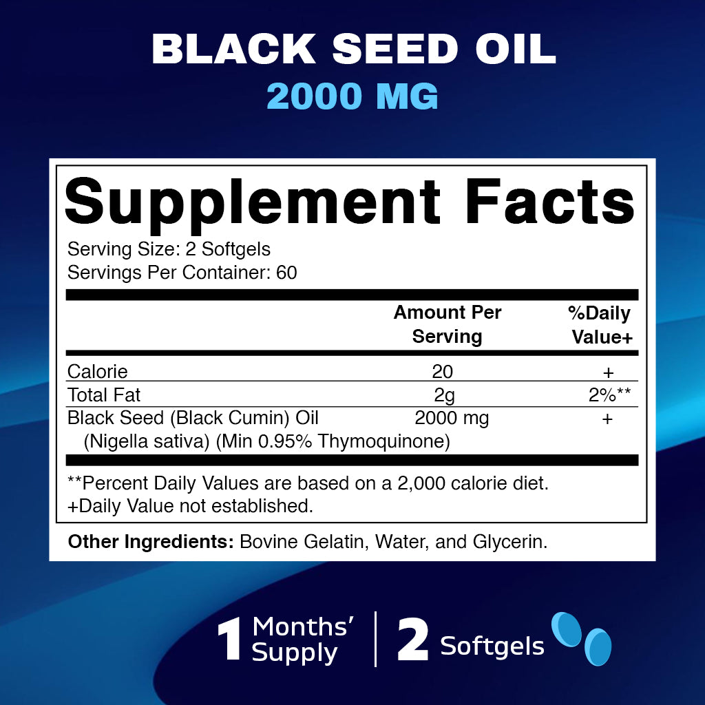 Black Seed Oil Capsule  2000mg 120 Softgels