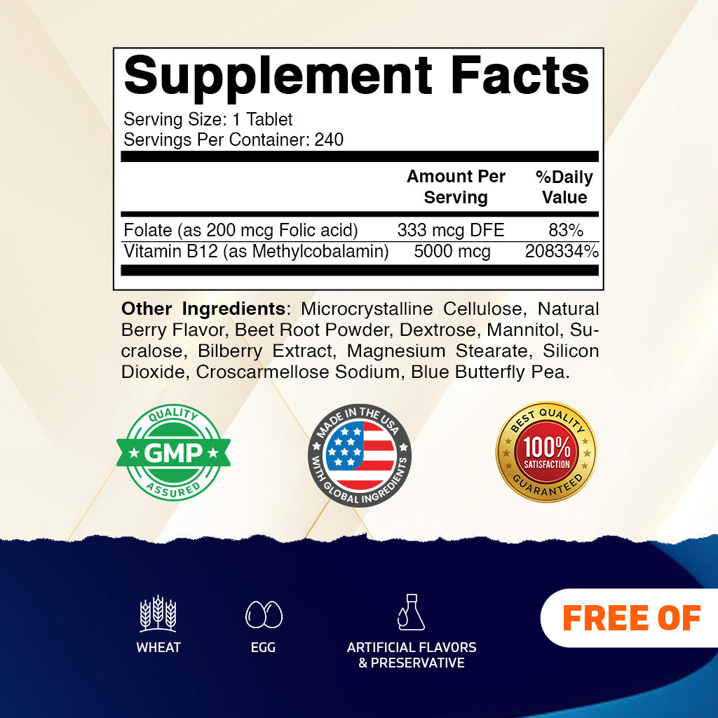 Methyl B12 5000 mcg Fast Dissolve, 240 Tablets