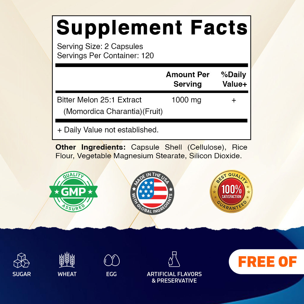 Bitter Melon 25000mg equivalent, 240 Veg Capsules