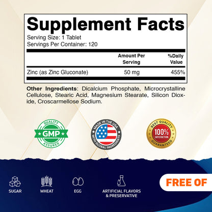 Zinc 50mg Tablets