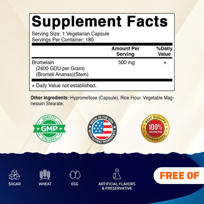 Bromelain 500mg 2400 GDU/g Capsules
