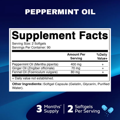 Peppermint Oil Softgels - 180 Softgels