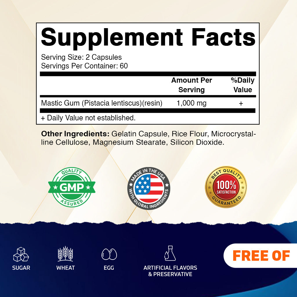 Mastic Gum 1000mg per Serving Capsules