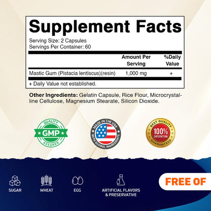 Mastic Gum 1000mg per Serving Capsules