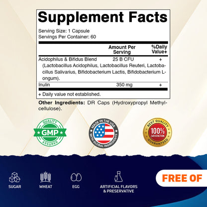 Acidophilus Bifidus 25 Billion CFU, 60 Capsules
