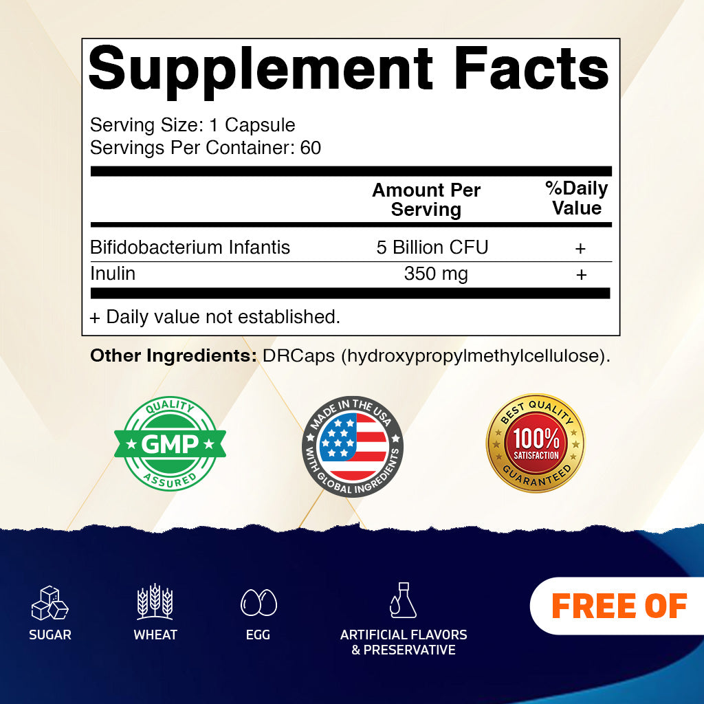 Bifidobacterium Infantis 5 Billion CFU, 60 Capsules