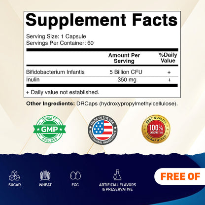 Bifidobacterium Infantis 5 Billion CFU, 60 Capsules