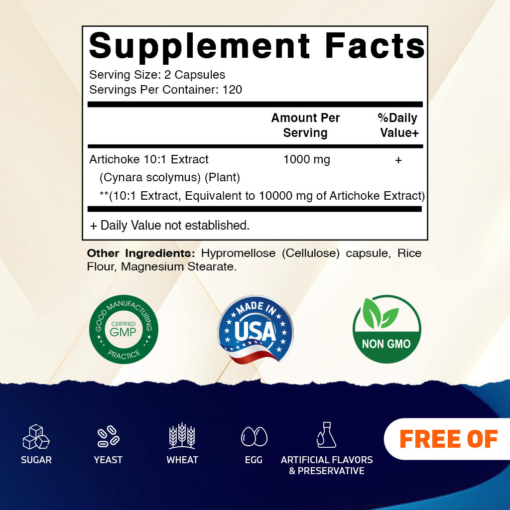 Artichoke Extract Vegetable Capsules 10000mg - 240 Count Capsules