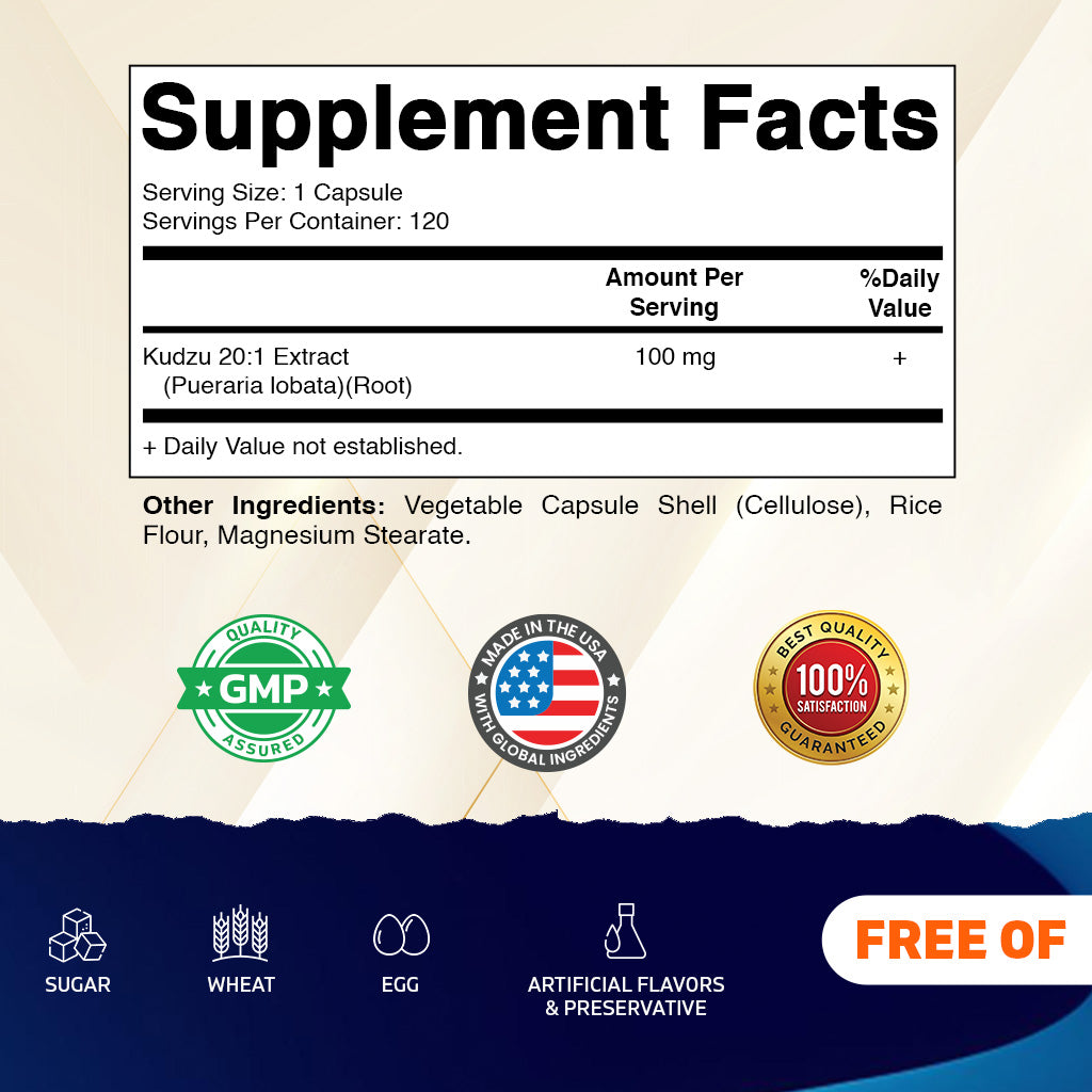 Kudzu Root 20:1 Extract Capsules