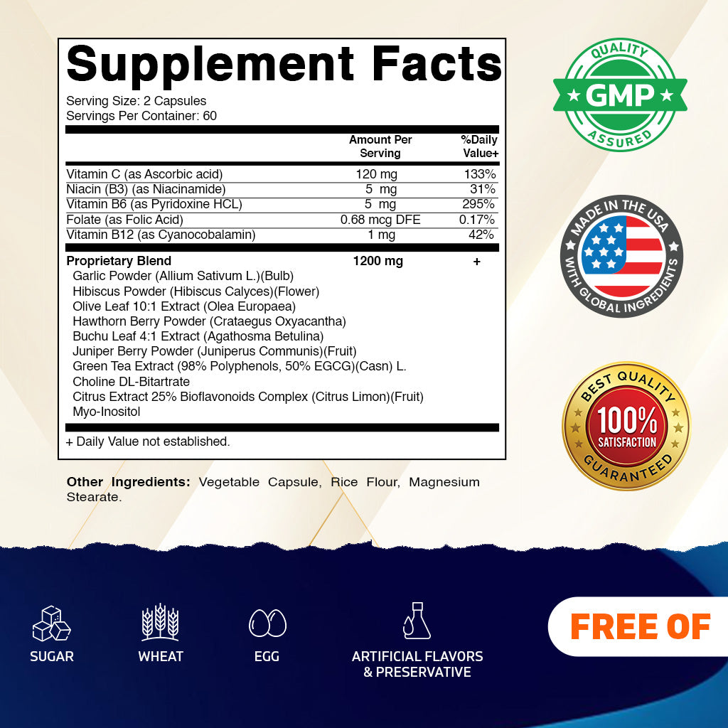 Tinnitus Relief Support 1200mg per Serving, 120 Veg Capsules
