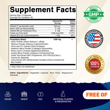 Tinnitus Relief Support 1200mg per Serving, 120 Veg Capsules