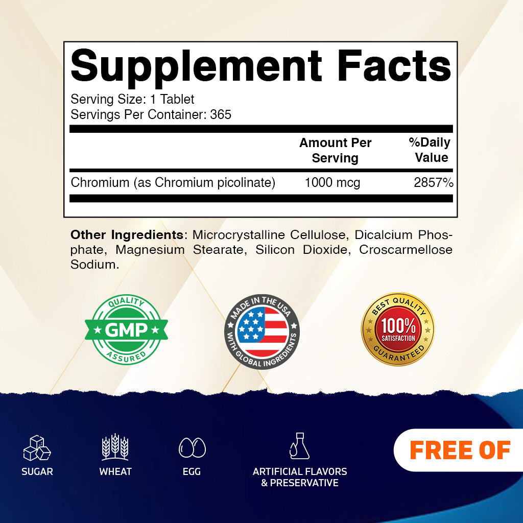 Chromium 1000 mcg Tablets