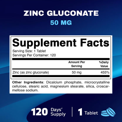 Zinc 50 mg - 120 Tablets